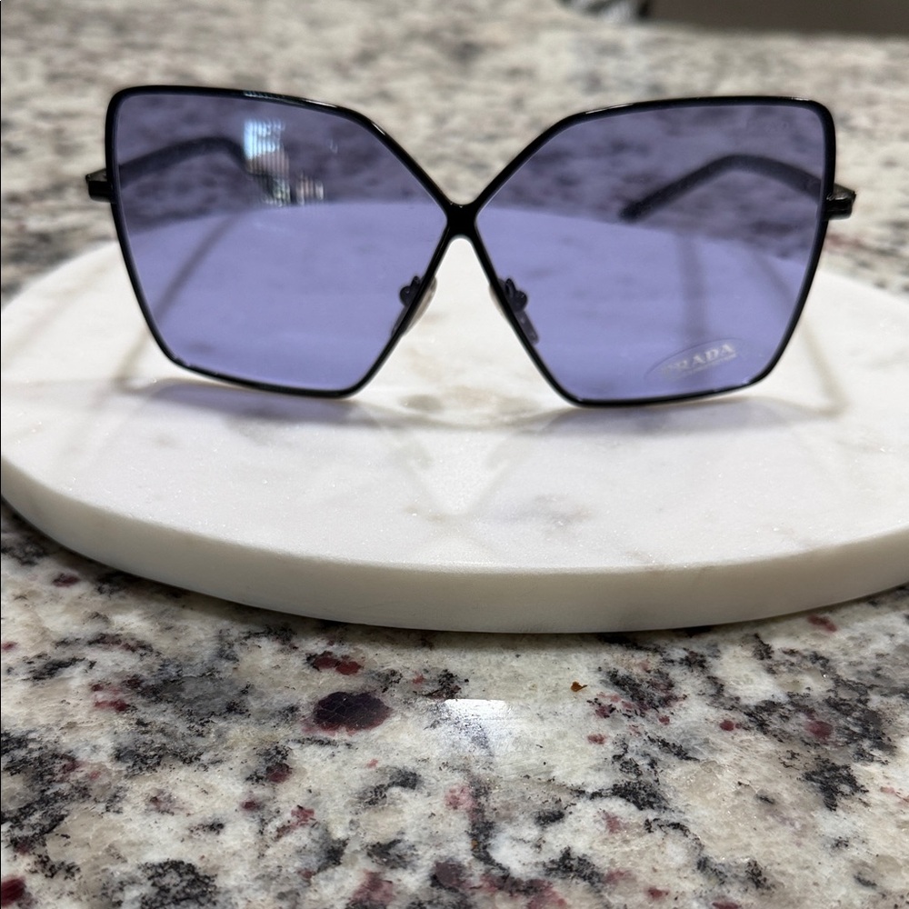 Prada Women's Chic Black and Purple Sunglasses - Picture 4 of 6